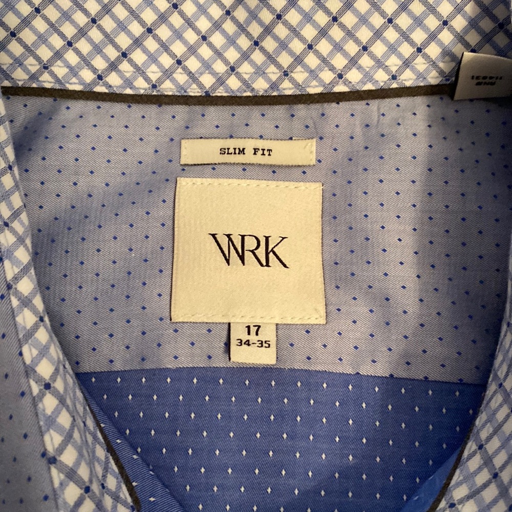 Slim Fit WRK dress shirt 98%cotton 2% spandex for stretch